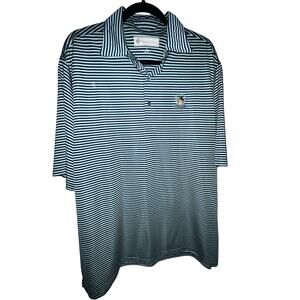 Donald Ross Men’s Sz XL Polo Shirt Striped Blue Aqua Golf US Open Oakmont 2016